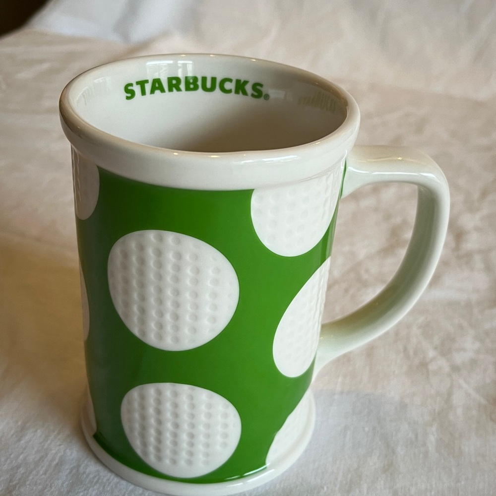 NWOT Starbucks Green and White Golf Mug